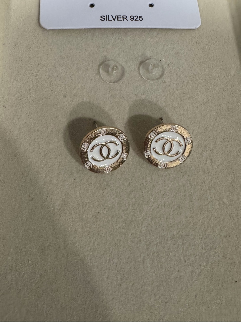 White & gold small studs
